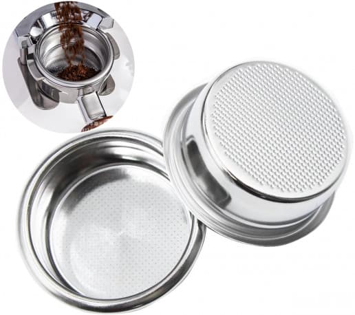 54mm Coffee Filter Basket for Portafilters, Stainless Steel, 2 Cup Size, Holds Up to 18g Ground Coffee