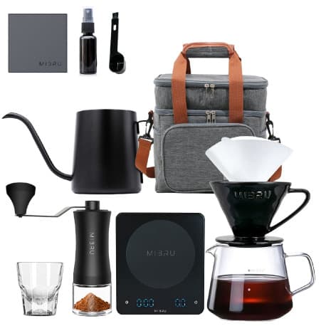 Coffee set for v60-01 drip coffee with black bag from mibru