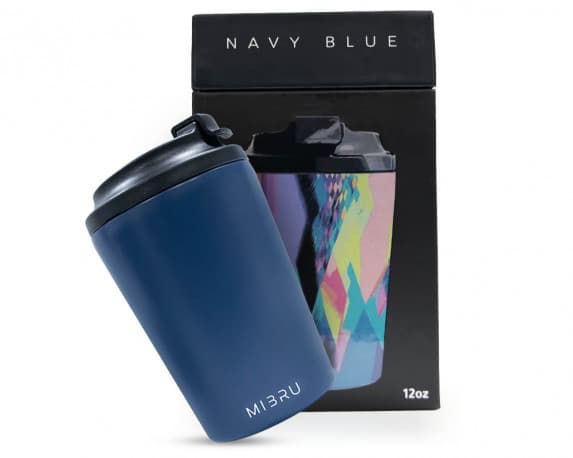 كوب ميبرو بداخل مطلي بالسيراميك مقاس 12oz لون نيفي بلو