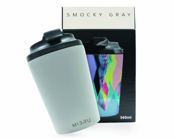 MIBRU 12OZ CEREAMIC INTERIOR CUP SMOCKY GRAY
