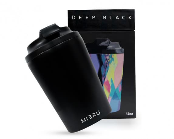 MIBRU 12OZ CEREAMIC INTERIOR CUP DEEP BLACK