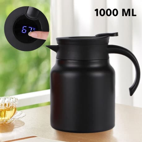 Thermal vaccum jug SS304 1000ml with strain black K-304