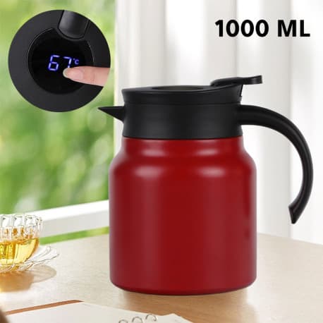 Thermal vaccum jug SS304 1000ml with strain red