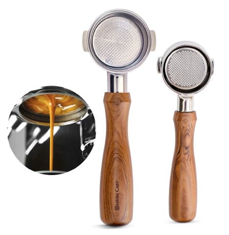 Omran Cart 51mm Portafilter for ECP3420, EC155, BCO430, EC260 & More Dual Ear Design with 2-Cup Filter Basket
