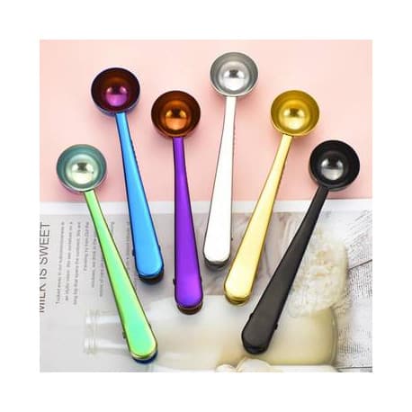 Stainless Steel Coffee Scoop Clip - Silver