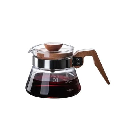 400ml Glass Coffee Pot With Wood Handle