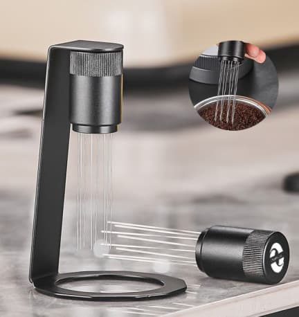 Omran Cart WDT Coffee Stirrer Espresso Distribution Tool with Magnetic Holder Stand, Stainless Steel Gound coffee leveler