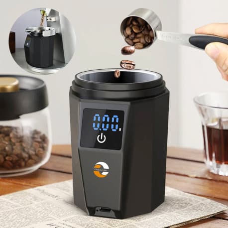 Omran Cart 2-in-1 Coffee Dosing Cup Scale – 500g/0.1g Precision, USB-C Rechargeable, Portable Metal Design, Ideal for Espresso