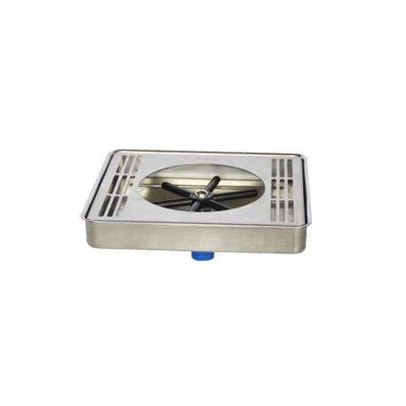 Krome C464 Center Spray Glass Rinser Drip Tray - 8″ x 8″– Brushed Stainless – With Drain
