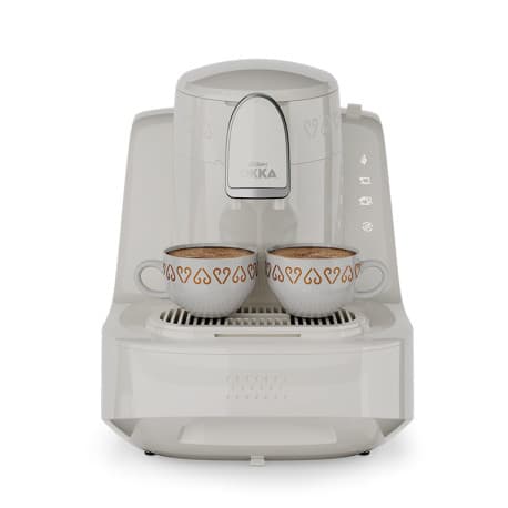 Arzum Okka Elite OK0040-05 Turkish Coffee Machine White/Chrome, Automatic with Slow & Fast Brewing, Direct-to-Cup, Self-Cleaning