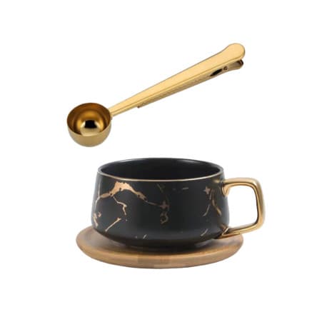 Hot Coffee Set – Marble Cup & Spoon