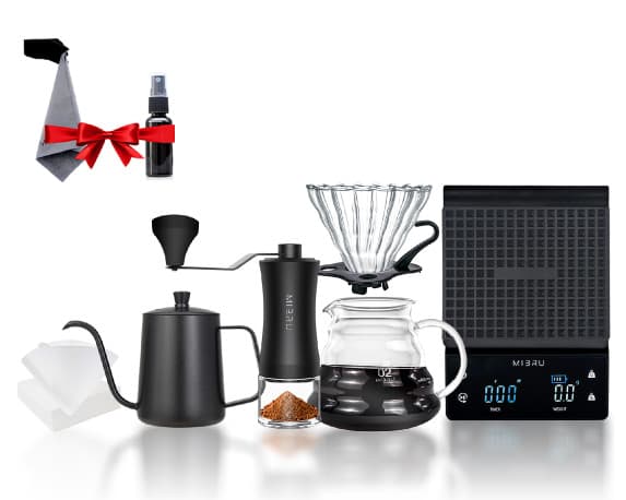 Specialty coffee preparation package of 9 pieces