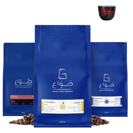 علبة حبوب قهوة خاصة لقهوة التنقيط والإسبريسو كوربس v60 مجموعة من 3 قطع مع كوب