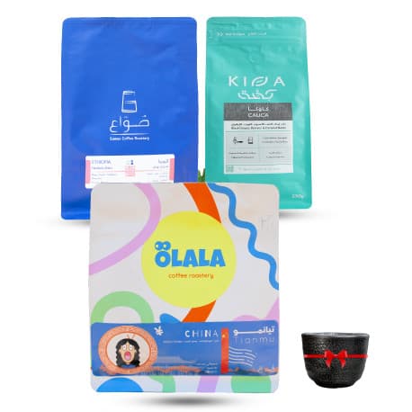 Specialty Coffee bean Box for Drip and Espresso Corps coffee v60 Set of 3 with cup
