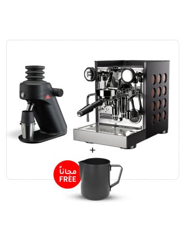 مجموعة آلة الإسبريسو روكيت أبارتمينتو TCA و مطحنة مالكونيق SD X64 سنقل دوز + بيتشر راينوير وميزان مجانًا