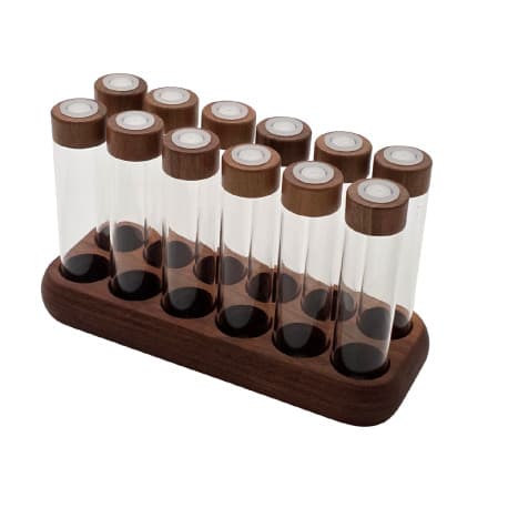 Coffee Bean Storage Container with Wooden Base – 12 Jars