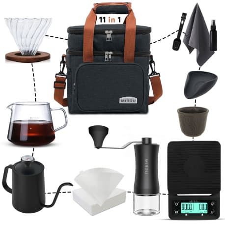 V60 professional set color with scale and Jug preparation