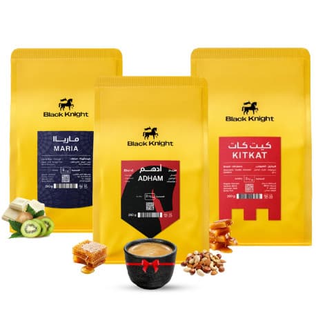 MIRBU BLACK Knight Coffee Set – Adam, Chaffee, Maria Beans for V60 & Espresso + Ceramic Cup