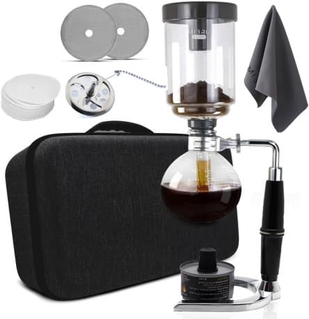 Coffee and Tea Set 8 in 1 Syphon Maker 5 Cups Siphon-Style Coffee and Tea Making Equipment Coffee Preparation and Distillation