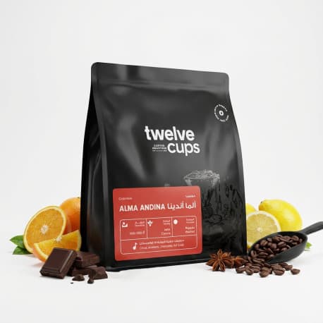 12 Cups Colombia Alma Andina coffee beans roasted 250g