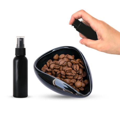 Coffee Dosing Cup & Spray Bottle Kit with Black Ceramic Tray – Barista Accessories for Espresso & Pour-Over Brewing