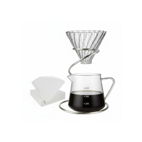 Glass Pour Over Coffee Maker Set – Dripper, Server & Filter Papers