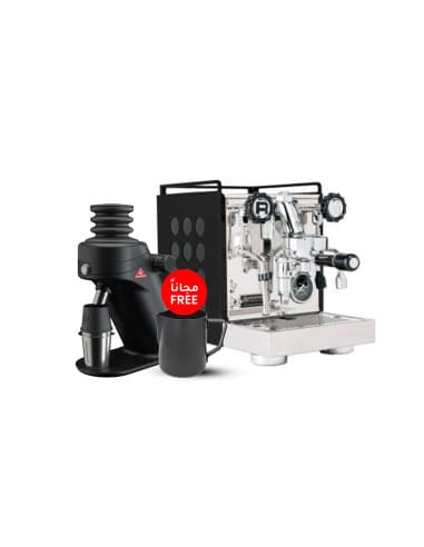 Rocket Espresso Appartamento Black X Black 2.0 & Mahlkönig X64 SD Single Dose Grinder + Free Scale & Rhinowares Milk Pitcher