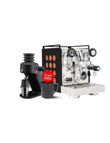 Rocket Espresso Appartamento Black X Copper 2.0 & Mahlkönig X64 SD Single Dose Grinder + Free Scale & Rhinowares Milk Pitcher