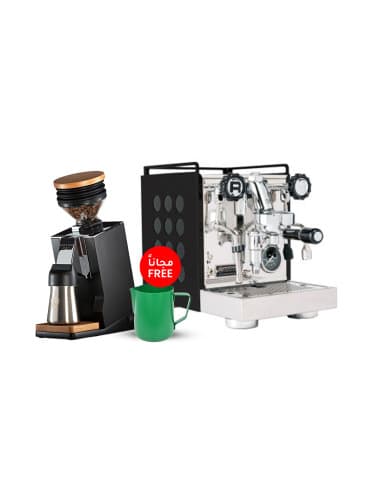 Rocket Appartamento 2.0 Black X Black & Eureka Single Dose Pro Grinder + Free Scale & Rhinowares Milk Pitcher