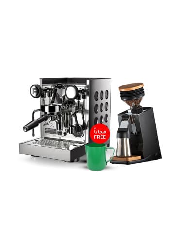 Rocket Appartamento TCA Black & Eureka Single Dose Pro Pack + Free Scale & Rhinowares Milk Pitcher