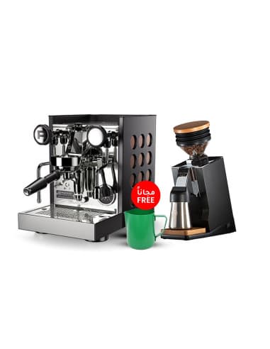 Rocket Appartamento TCA Black X Copper & Eureka Single Dose Pro Grinder + Free Scale & Rhinowares Milk Pitcher
