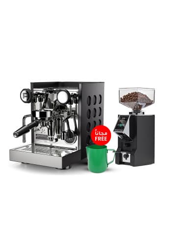 Rocket Appartamento TCA Black X Black & Specialita Smart Grinder + Free Scale & Rhinowares Milk Pitcher