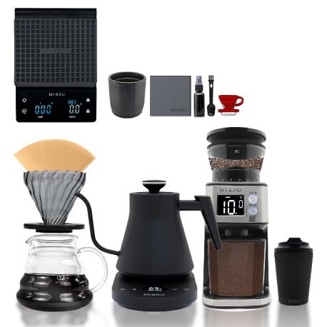 V60 Coffee Set Maker Set Of 12 Pcs Pour Over Complete Drip Coffee Set With Electric Grinder&kettle
