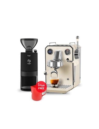 Gemilai Owl G3006 Espresso Machine & Eureka Peppe Espresso Grinder Black + Free pitcher