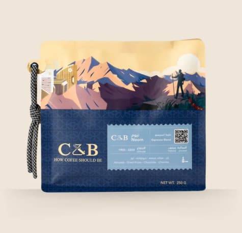 محمصة C&B حبوب قهوة نيوم بلند 1 كيلو