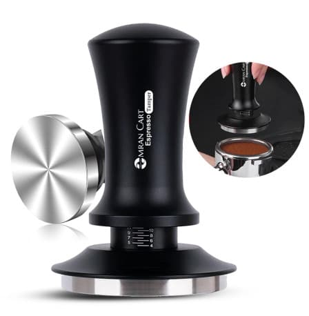 Omran Cart 58mm Spring Loaded Espresso Tamper Stainless Steel Base Flat Classic Coffee Tamper