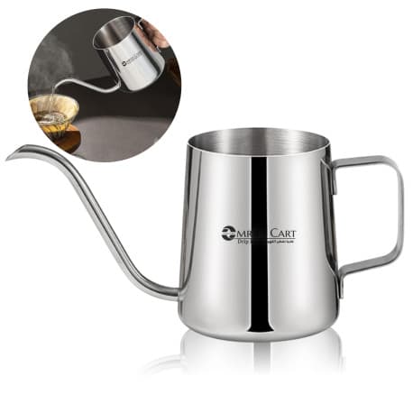 Product - Pour-over drip coffee kettle gooseneck spout silver color 350ml capacity perfect for 2 cups